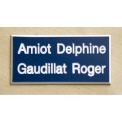 plaque de porte bleu marine format 48x100 mm personnalisable 2 lignes