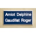 plaque de porte bleu marine format 48x100 mm personnalisable 2 lignes