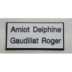 plaque de porte blanche format 48x100 mm personnalisable 2 lignes
