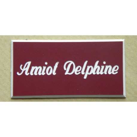plaque de boite aux lettres,  sonnette format 25 x 50 mm personnalisable 1 ligne "anglaise"