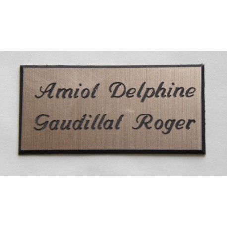 plaque de boite aux lettres,  sonnette format 25 x 50 mm personnalisable 2 lignes "anglaise"