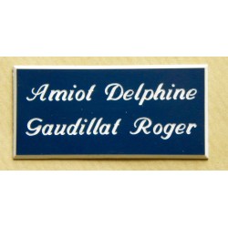 plaque de boite aux lettres,  sonnette format 25 x 50 mm personnalisable 2 lignes "anglaise"