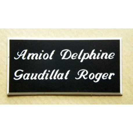 plaque de boite aux lettres,  sonnette format 25 x 50 mm personnalisable 2 lignes "anglaise"