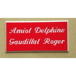 plaque de boite aux lettres,  sonnette format 25 x 50 mm personnalisable 2 lignes "anglaise"