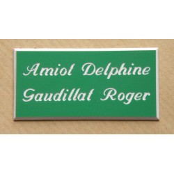 plaque de boite aux lettres,  sonnette format 25 x 50 mm personnalisable 2 lignes "anglaise"