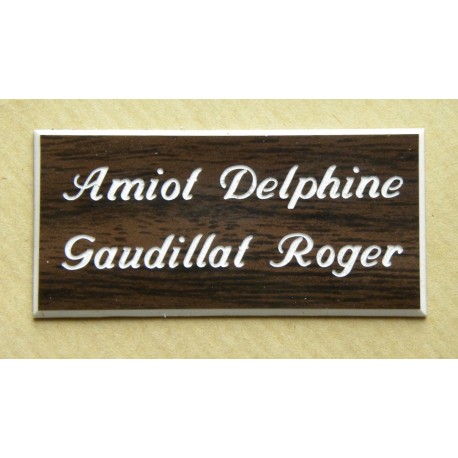 plaque de boite aux lettres,  sonnette format 25 x 50 mm personnalisable 2 lignes "anglaise"