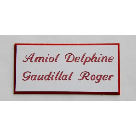 plaque de boite aux lettres,  sonnette format 25 x 50 mm personnalisable 2 lignes "anglaise"