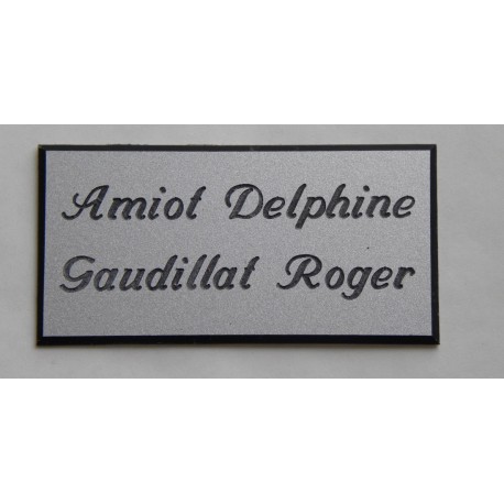 plaque de boite aux lettres,  sonnette format 25 x 50 mm personnalisable 2 lignes "anglaise"