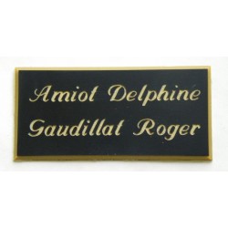plaque de boite aux lettres,  sonnette format 25 x 50 mm personnalisable 2 lignes "anglaise"