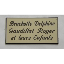 plaque de boite aux lettres,  sonnette format 25 x 50 mm personnalisable 3 lignes "anglaise"