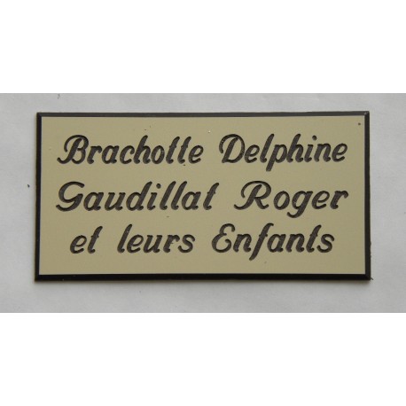 plaque de boite aux lettres,  sonnette format 25 x 50 mm personnalisable 3 lignes "anglaise"