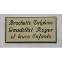 plaque de boite aux lettres,  sonnette format 25 x 50 mm personnalisable 3 lignes "anglaise"