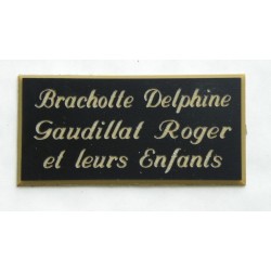 plaque de boite aux lettres,  sonnette format 25 x 50 mm personnalisable 3 lignes "anglaise"