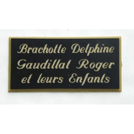 plaque de boite aux lettres,  sonnette format 25 x 50 mm personnalisable 3 lignes "anglaise"