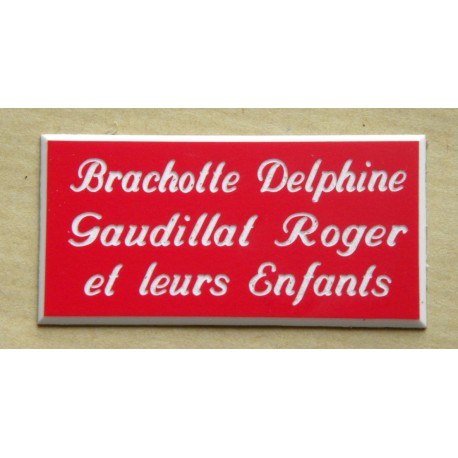 plaque de boite aux lettres,  sonnette format 25 x 50 mm personnalisable 3 lignes "anglaise"