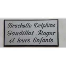 plaque de boite aux lettres,  sonnette format 25 x 50 mm personnalisable 3 lignes "anglaise"