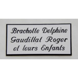 plaque de boite aux lettres,  sonnette format 25 x 50 mm personnalisable 3 lignes "anglaise"
