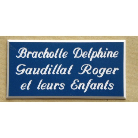 plaque de boite aux lettres,  sonnette format 25 x 50 mm personnalisable 3 lignes "anglaise"