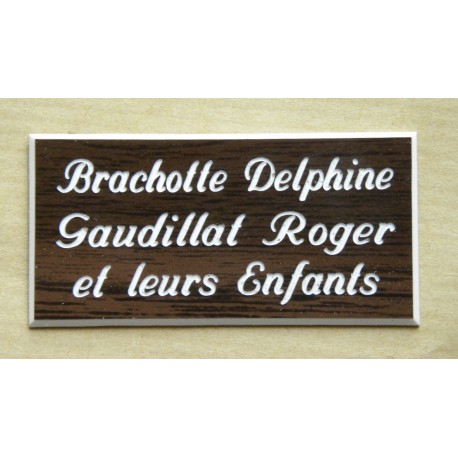 plaque de boite aux lettres,  sonnette format 25 x 50 mm personnalisable 3 lignes "anglaise"