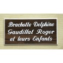 plaque de boite aux lettres,  sonnette format 25 x 50 mm personnalisable 3 lignes "anglaise"