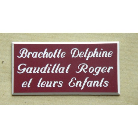 plaque de boite aux lettres,  sonnette format 25 x 50 mm personnalisable 3 lignes "anglaise"