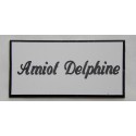 plaque de porte personnalisée "calligraphie" blanche format 48 x 100 mm 1 ligne.