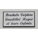 plaque de porte personnalisée "calligraphie" blanche format 48x100 mm 3 lignes.