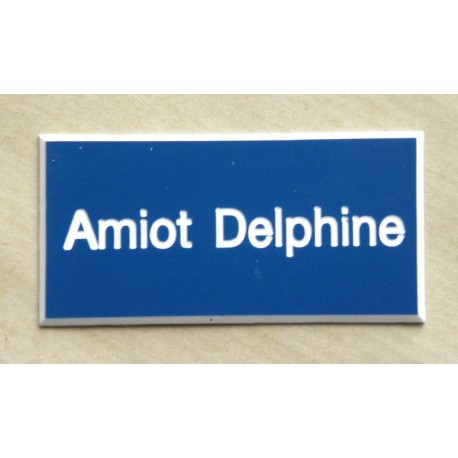 plaque de porte personnalisable bleu format 48 x 100 mm 1 ligne