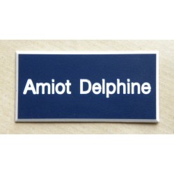 plaque de porte personnalisable bleu marine format 48 x 100 mm 1 ligne