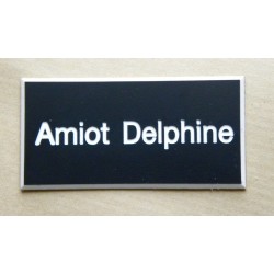 plaque de porte personnalisable noire format 48 x 100 mm 1 ligne