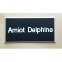 plaque de porte personnalisable noire format 48 x 100 mm 1 ligne