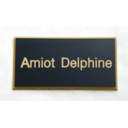 plaque de porte personnalisable noire et or format 48 x 100 mm 1 ligne