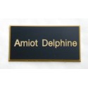 plaque de porte personnalisable noire et or format 48 x 100 mm 1 ligne