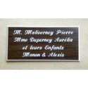 plaque de porte personnalisée "calligraphie" bois format 48x100 mm 4 lignes.