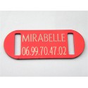 Médaille  identification chat couleur rouge gravure offerte