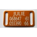 Plaque identification chien petit modele orange