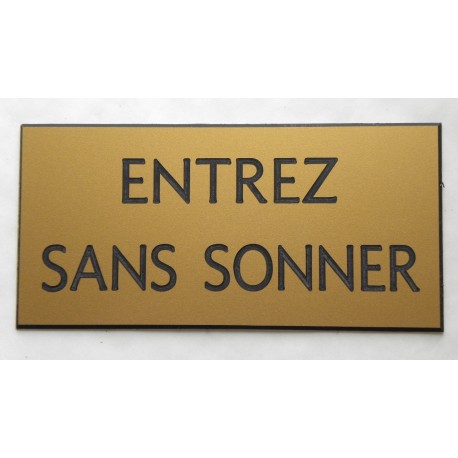 plaque adhésive "ENTREZ SANS SONNER" dorée