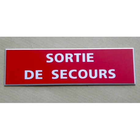 plaque adhésive "SORTIE DE SECOURS" rouge