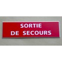 plaque adhésive "SORTIE DE SECOURS" rouge