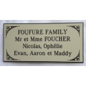 plaque de porte ivoire format 48x100 mm personnalisable 4 lignes + enjolivures