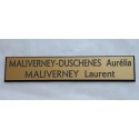 plaque de boite aux lettres,  sonnette format 20 x 100 mm personnalisable 2 lignes  fond or