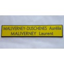 plaque de boite aux lettres,  sonnette format 20 x 100 mm personnalisable 2 lignes  fond jaune