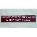plaque de boite aux lettres,  sonnette format 20 x 100 mm personnalisable 2 lignes  fond lie de vin