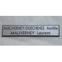 plaque de boite aux lettres,  sonnette format 20 x 100 mm personnalisable 2 lignes  fond argent