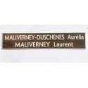 plaque de boite aux lettres,  sonnette format 20 x 100 mm personnalisable 2 lignes  fond noyer