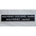plaque de boite aux lettres,  sonnette format 20 x 100 mm personnalisable 2 lignes  fond noir