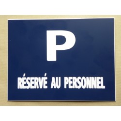 Plaque "PARKING RÉSERVÉ AU PERSONNEL" bleu marine
