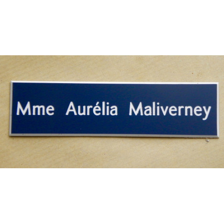 plaque de boite aux lettres, format 25 x 100 mm bleu marine 1 ligne