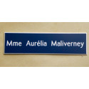 plaque de boite aux lettres, format 25 x 100 mm bleu marine 1 ligne
