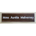 plaque de boite aux lettres, couleur noyer format 25 x 100 mm 1 ligne